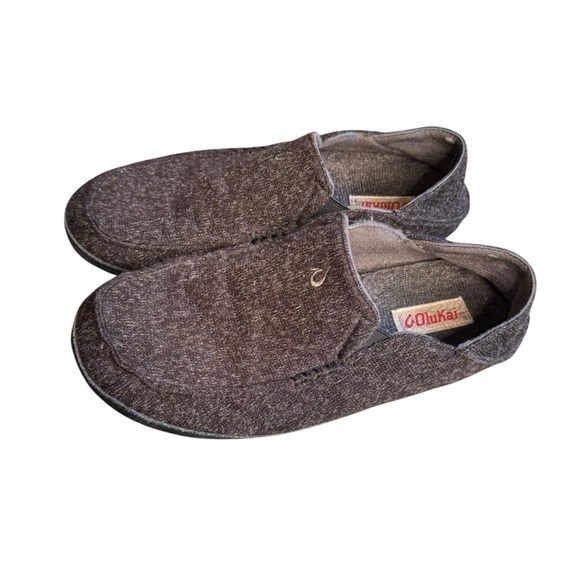 OLUKAI Moloa Hulu Men's Wool-Blend Gray Slippers Size 11 S1 - Picture 1 of 8